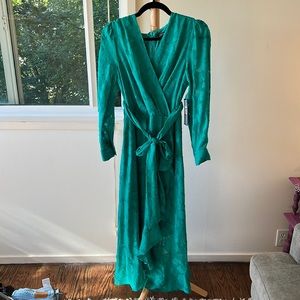 Long sleeve teal dress great for weddings